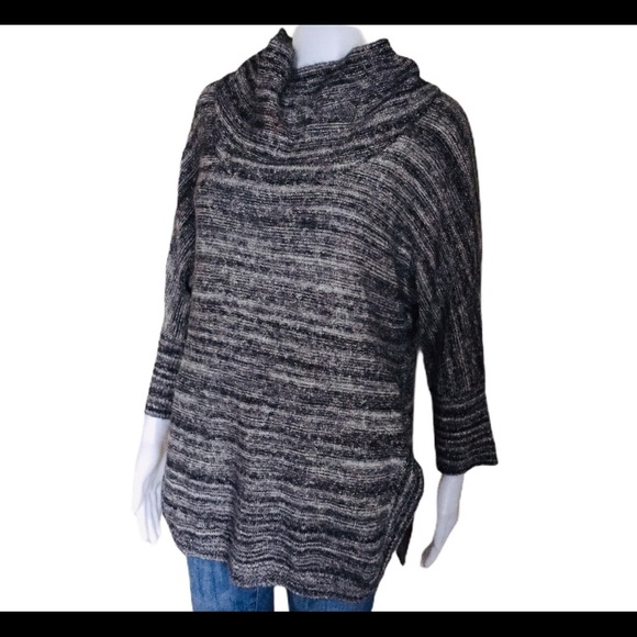 FIELD FLOWER (Anthropologie) SpaceDye Tunic With Draped Cowl Neck Grey Sz Small - Picture 5 of 14